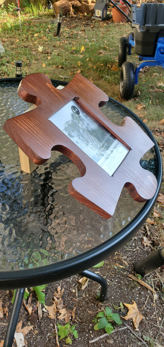 Puzzle piece picture frame